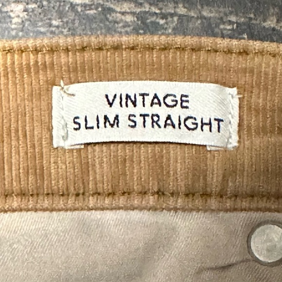 J. Crew Vintage Slim Straight Gold Corduroy Pants - Picture 3 of 7